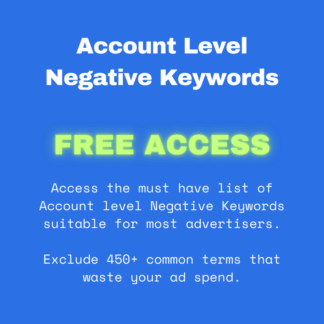 Free Account Level Negative Keywords