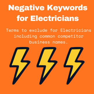 Exhaustive list of negative keywords for electrians to use